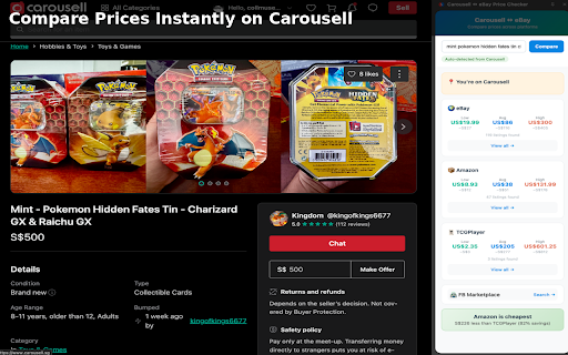 Carousell ↔ eBay Price Checker screenshot