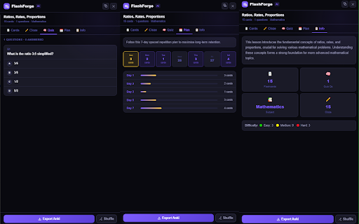 FlashForge AI – Flashcard & Quiz Generator screenshot