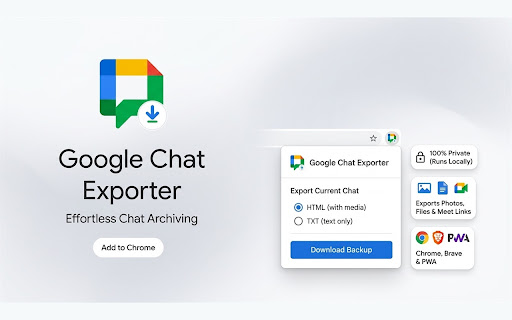 Google Chat Exporter screenshot
