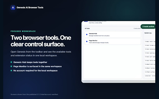 Genesis AI Browser Tools screenshot