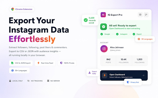 IG Export Pro - Instagram Follower & Following Export Tool screenshot