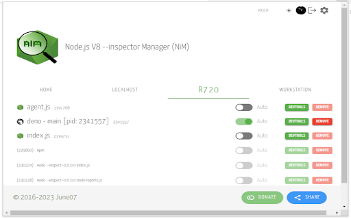 Node Inspector Manager (NIM) screenshot