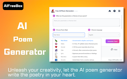 Free AI Poem Generator: AIFreeBox screenshot