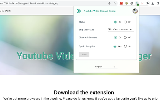 Youtube Video Skip Ad Trigger screenshot