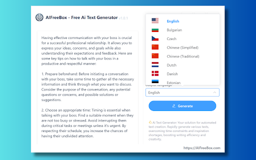 Free AI Text Generator: AIFreeBox screenshot