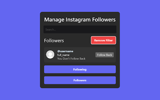 Manage Instagram Followers screenshot