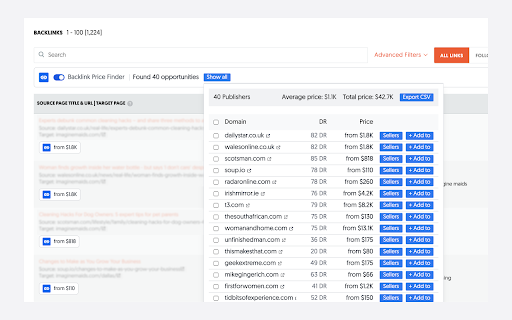 Backlink Price Finder for SEO & Outreach screenshot
