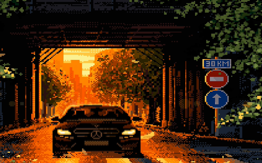 Mercedes-Benz Sunset Pixel Live Wallpaper screenshot