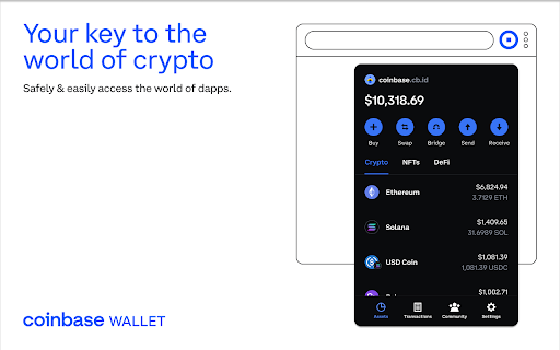 Coinbase Wallet extension screenshot
