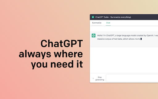 ChatGPT Summarize screenshot