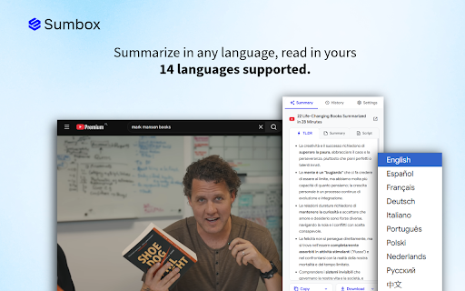Sumbox - YouTube & web summarizer screenshot