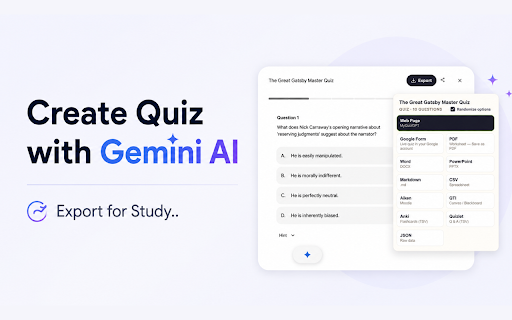 Gemini Exporter: Chat & Quiz Canvas to PDF screenshot