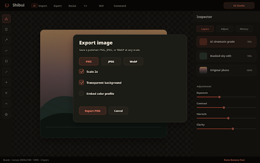 Shibui — Photo Editing, Reimagined screenshot