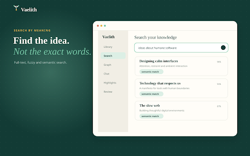 Vaelith — Private AI Bookmark Manager & Knowledge Base screenshot