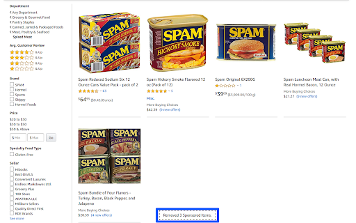 Amazon Unsponsor screenshot
