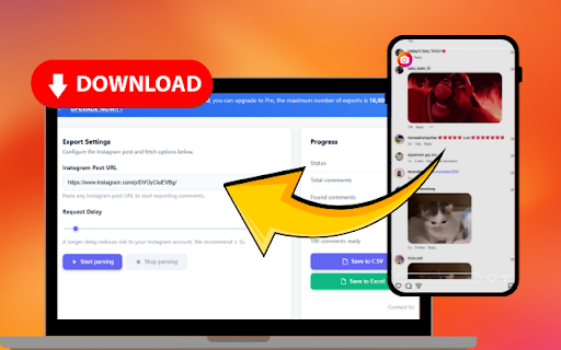 IG Comment Export Tool screenshot