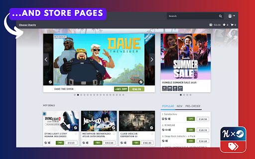 Humble Steam Tags and Links screenshot