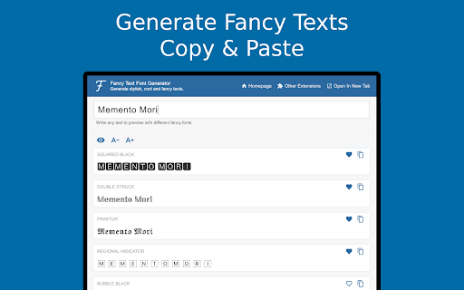 Fancy Text Font Generator screenshot