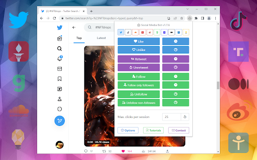 Social Media Bot. Auto Clicker Growbot. screenshot