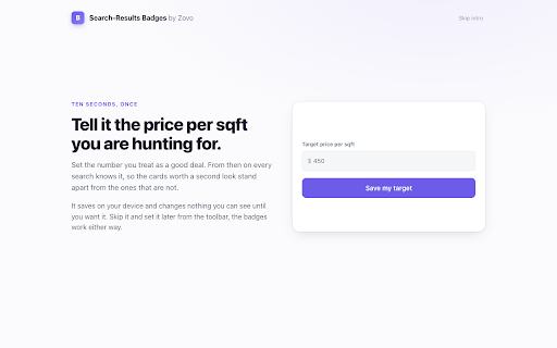 Search-Results Badges: $$/sqft, DOM, Price-Cut screenshot