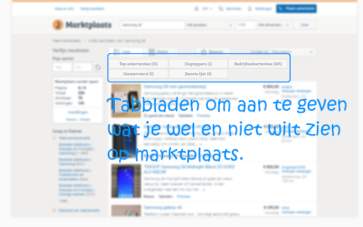 Marktplaats zonder spam screenshot