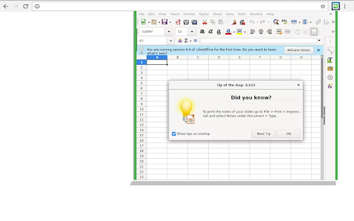 LibreOffice Calc online screenshot