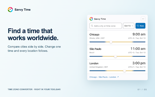 Savvy Time Zone Converter screenshot