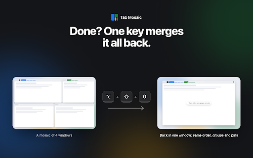 Split Screen & Tile Tabs — Multi-Monitor Grid Layouts | Tab Mosaic screenshot