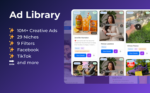 Ads Library Downloader & Ad Finder & Adspy Tool - Save Facebook,TikTok Ads screenshot