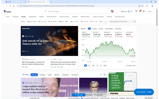 MSN New Tab screenshot