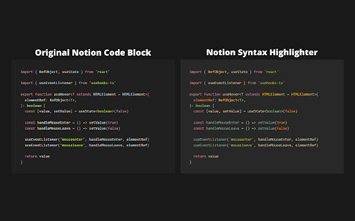 Notion Syntax Highlighter screenshot
