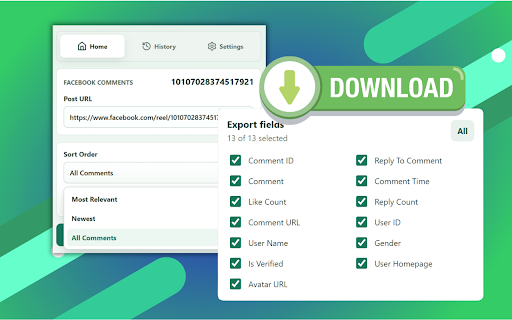 Comment Exporter for Facebook - Export CSV & Excel screenshot