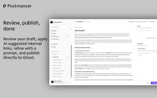 Postmancer — AI Power Tools for Ghost CMS screenshot