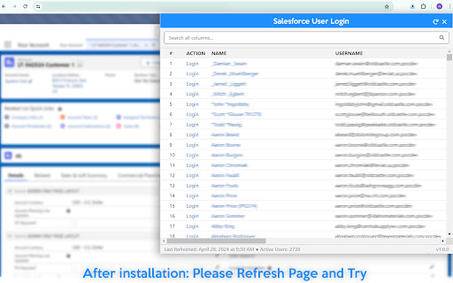 Salesforce User Login screenshot