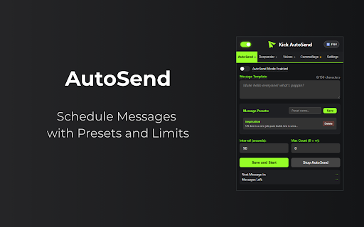 Kick AutoSend screenshot