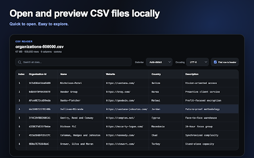 CSV Reader screenshot