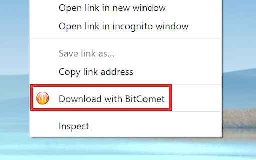 BitComet Download Extension screenshot