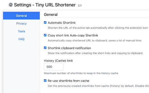Tiny URL Shortener screenshot