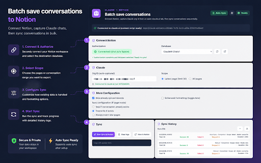 Save Claude AI to Notion screenshot