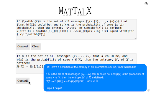 MatTalX - Write math symbols screenshot
