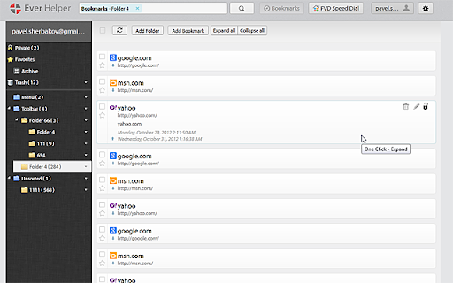 EverSync - Sync bookmarks, backup favorites screenshot