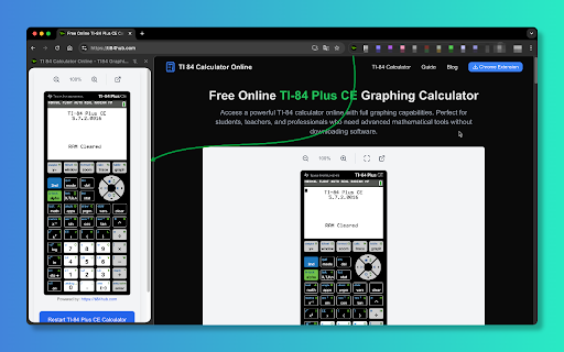TI 84 Calculator Online - TI84 Graphing Calculator screenshot