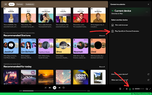Play from Spotify screenshot
