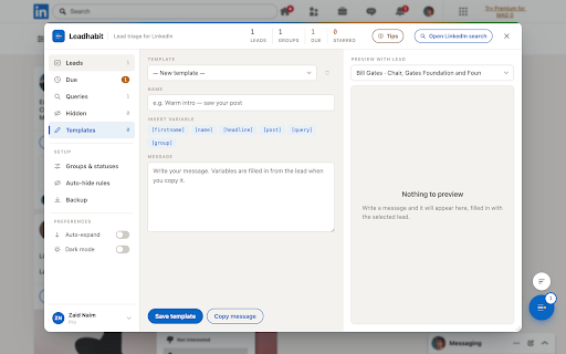 Leadhabit — LinkedIn Lead Tracker & Follow-Ups screenshot