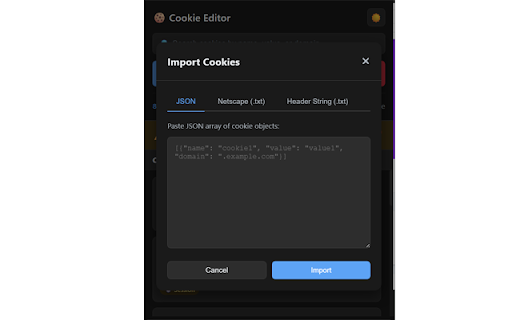 Cookie Editor for Chrome screenshot