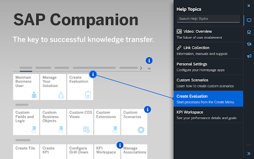 SAP Companion, browser extension screenshot