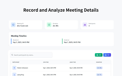 Meet Attendance Tracker - Your Smart Meeting Attendance Assistant screenshot