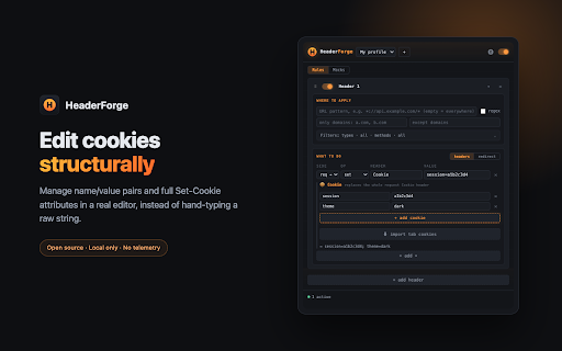HeaderForge screenshot