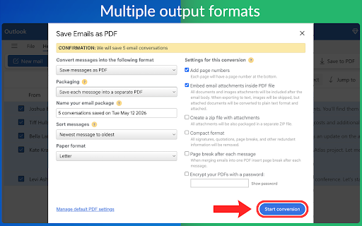 Save Outlook Emails as PDF by cloudHQ screenshot