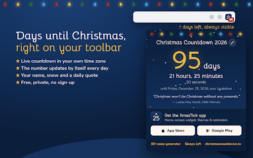 Christmas Countdown 2026 – Days Until Christmas screenshot